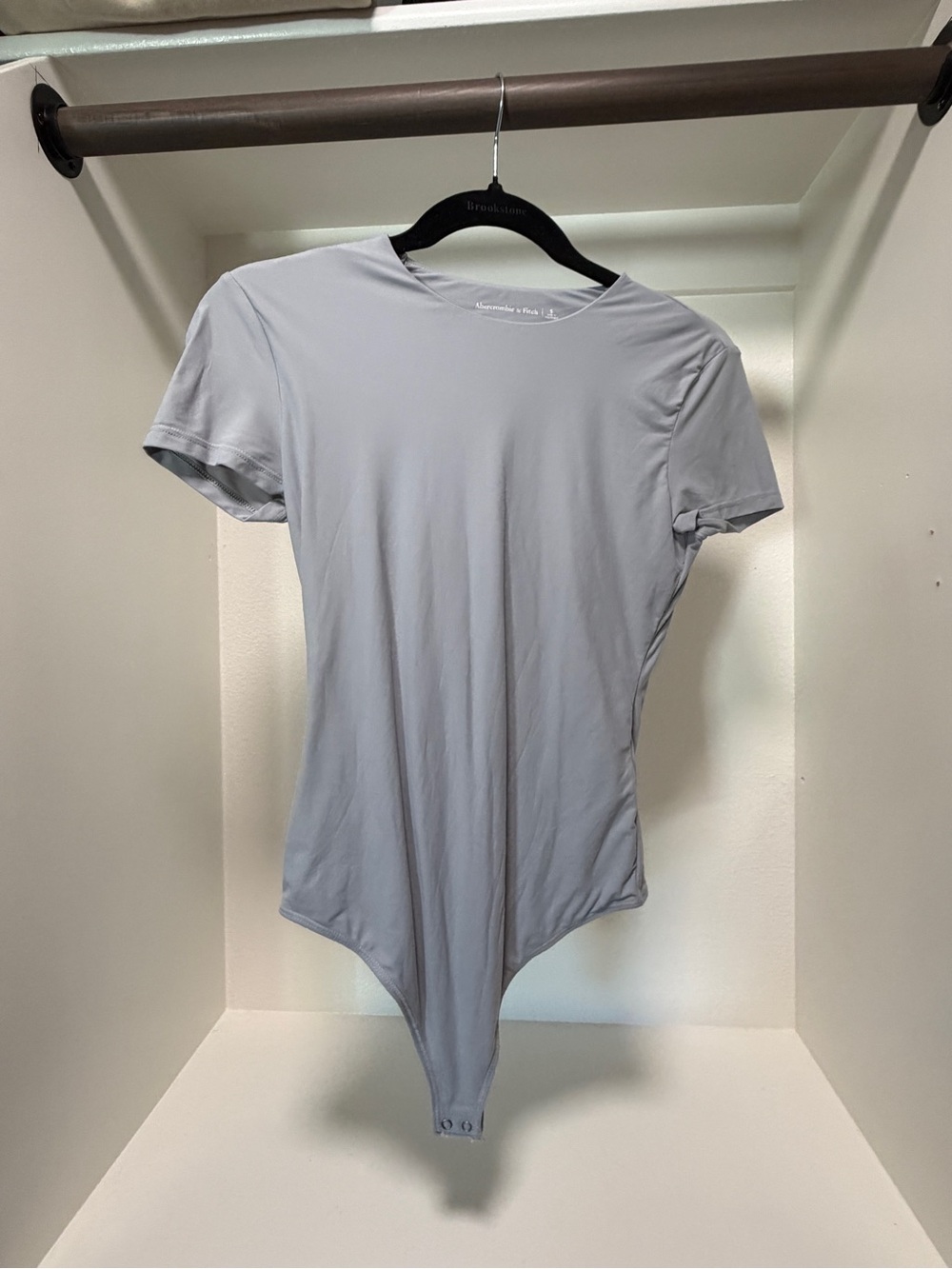 Abercrombie & Fitch Light Gray Short Sleeve Bodysuit